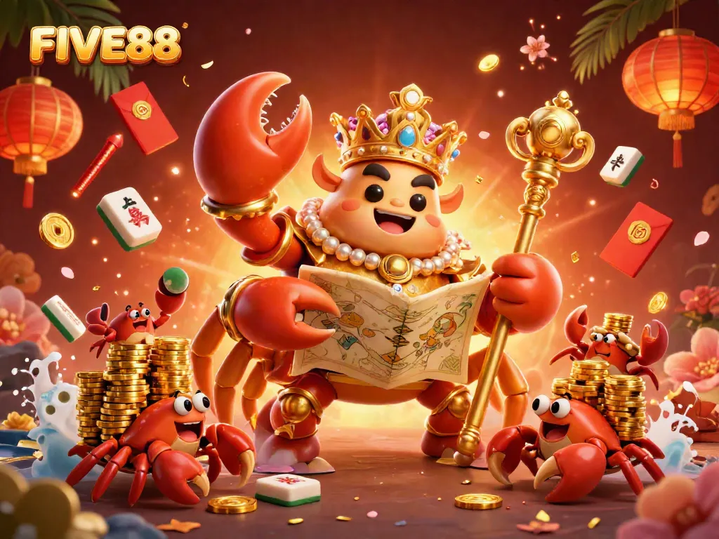 Experience thrilling gameplay at FIVE88 with vibrant casino elements and colorful character art.