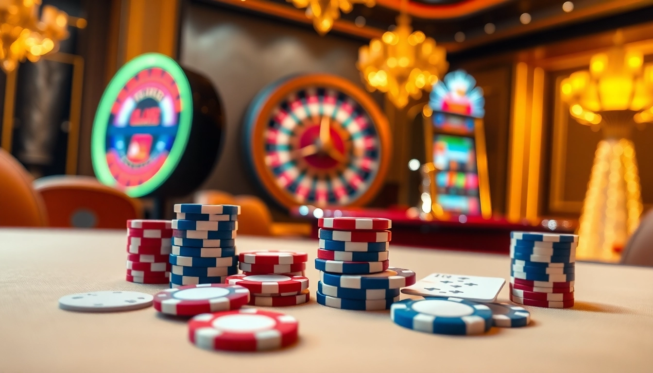 High-stakes action at BL555, showcasing a polished casino table with vibrant poker chips and playing cards.