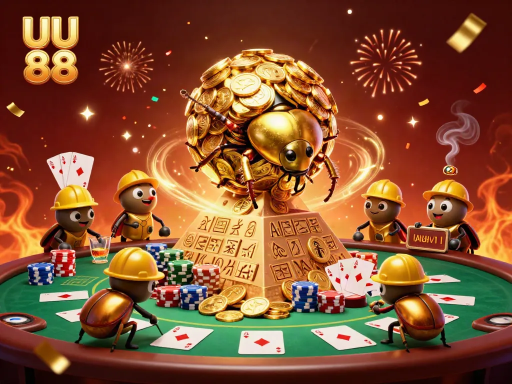Experience exciting gameplay and massive wins at UU 88 with vibrant casino-themed illustrations.