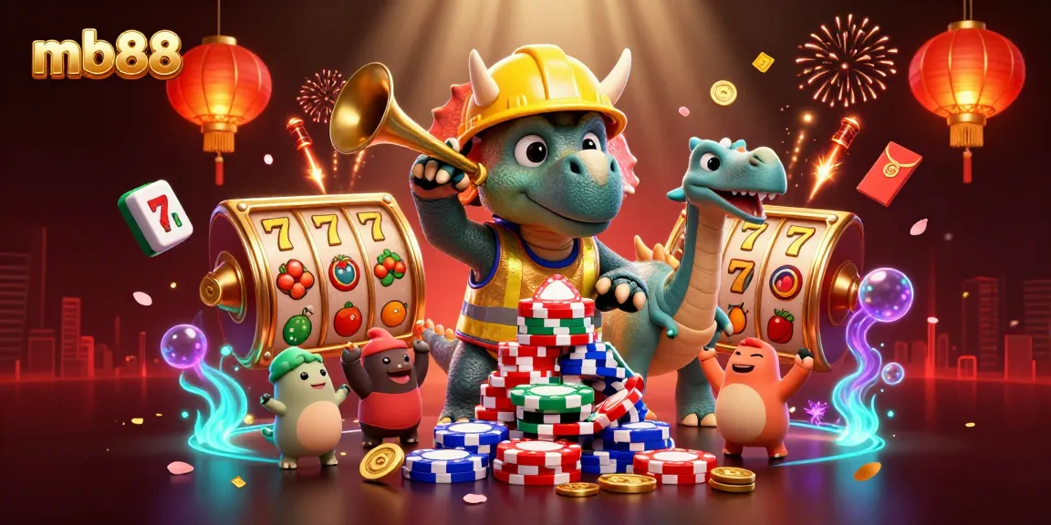 Celebrate winning at mb88 with a vibrant 3D casino scene full of exciting game elements.