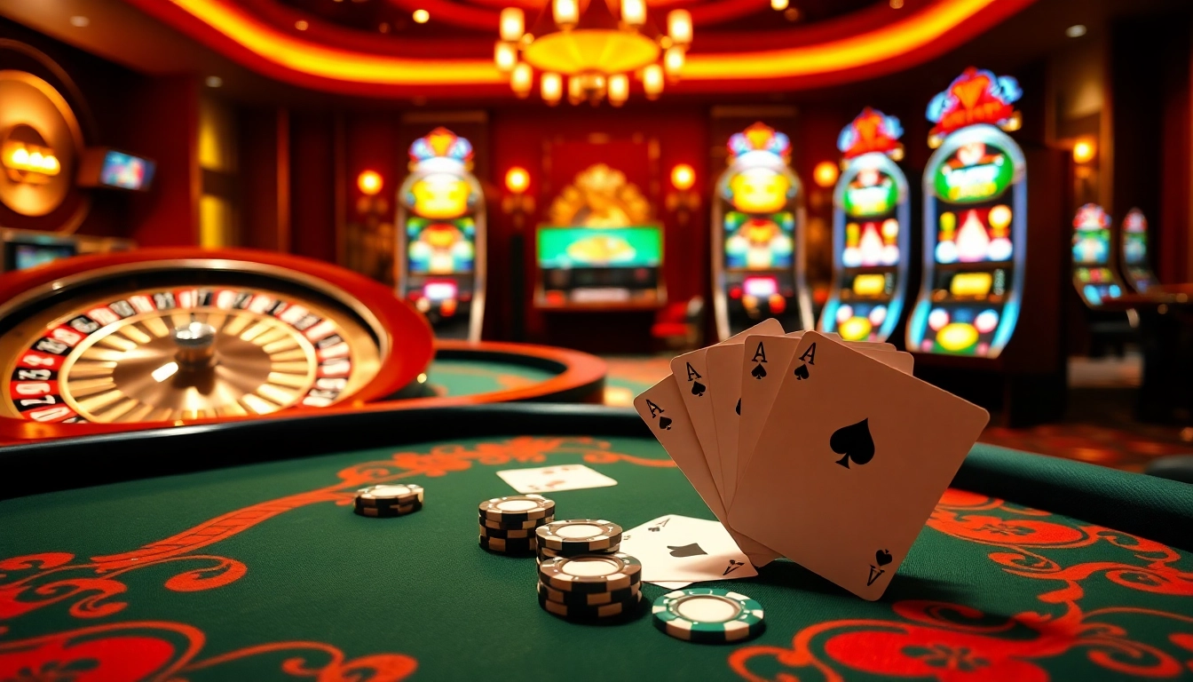 Experience luxury and excitement at XX 88's online casino with vibrant tables and gaming elements.