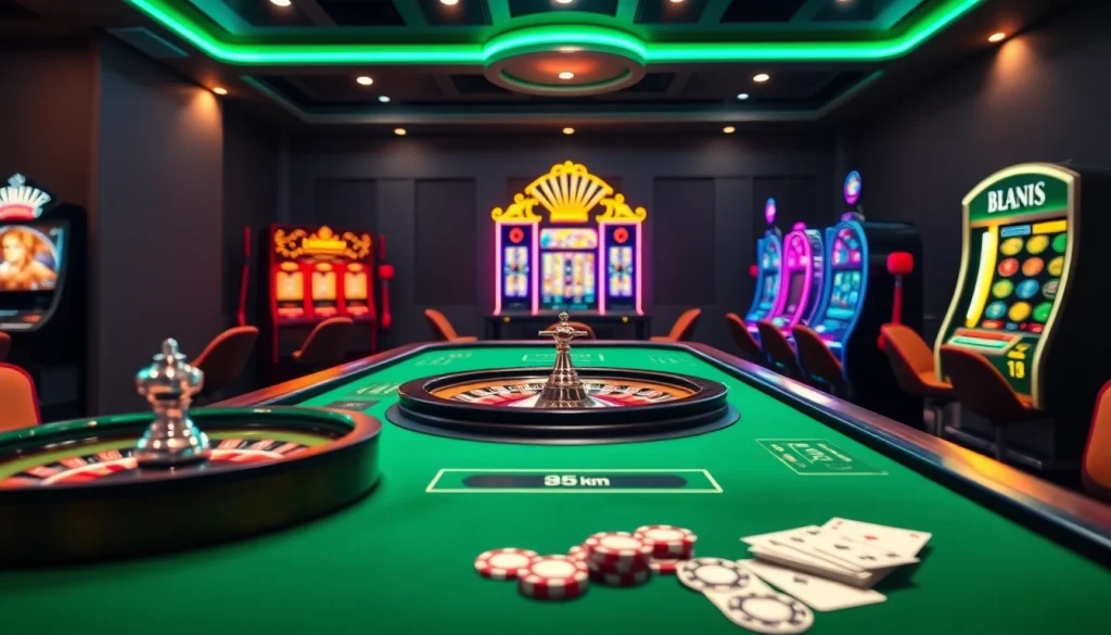 Erleben Sie die Spannung im online casino schweiz echtgeld mit modernem Spieltisch und bunten Spielautomaten.