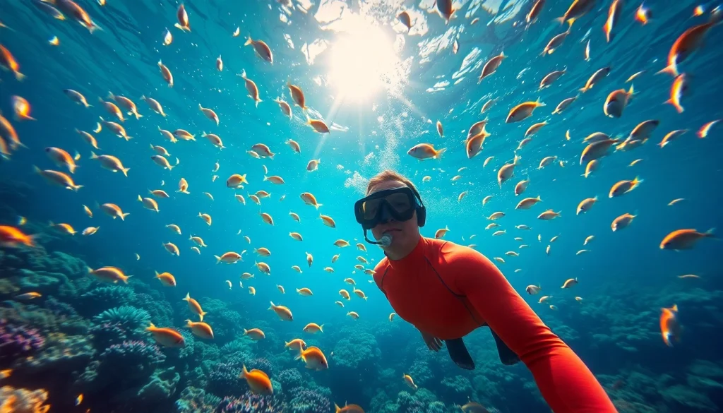 TauchKurs Mexiko: Taucher erkundet buntes Korallenriff unter Wasser.