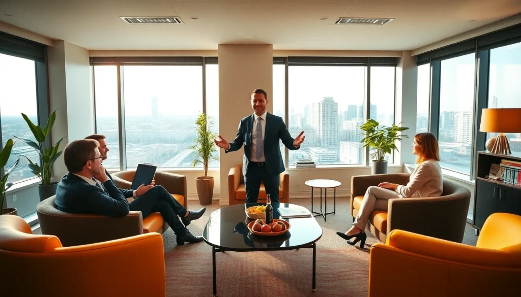 Headhunter Gastronomie conducting interviews in a professional, inviting office.
