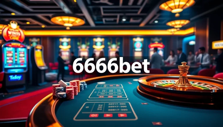Experience the excitement of 6666bet with vibrant casino scenes and thrilling games.
