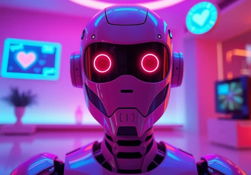 Engaging visual of a playful AI chatbot representing free sex ai interactions in a vibrant, digital setting.