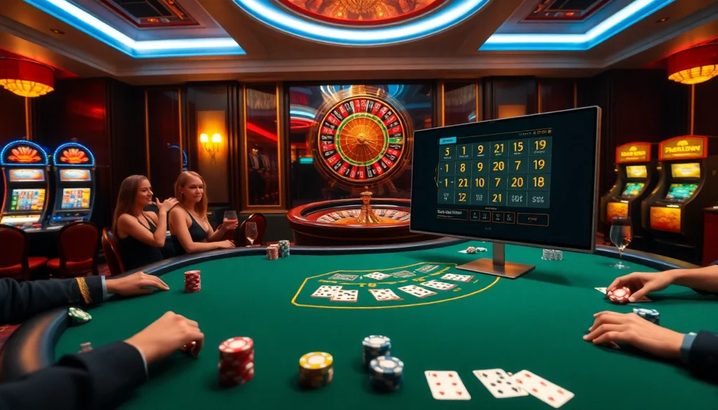 Players enjoying a thrilling game at a poker table with the interface of https://cf789.lat visible on screen.