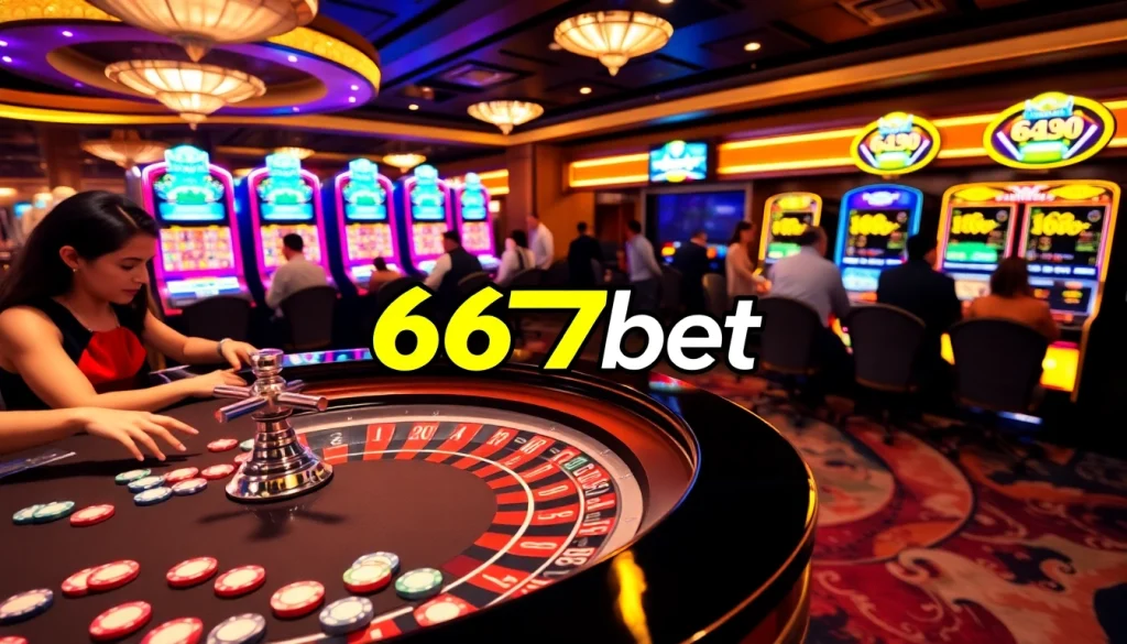 Experience the excitement of gambling at 667bet with vibrant casino visuals.