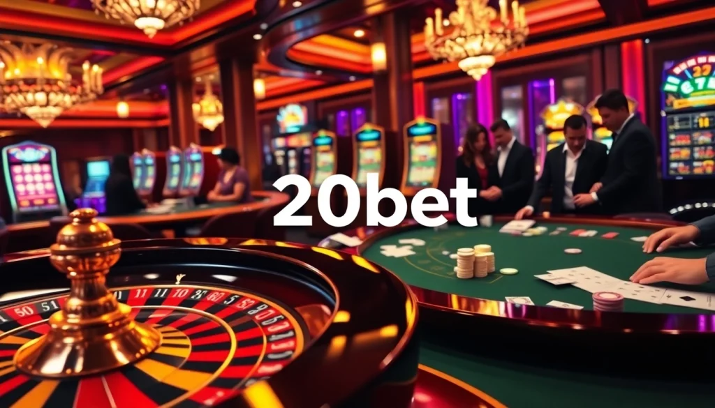 Experience the excitement of online gaming at 20bet with vibrant casino visuals and dynamic betting action.