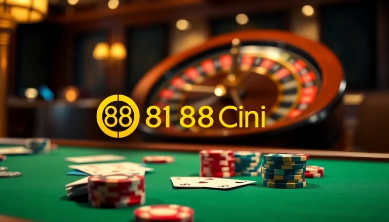 Engaging scene of 88i nhà cái casino interface showcasing poker table and roulette wheel.