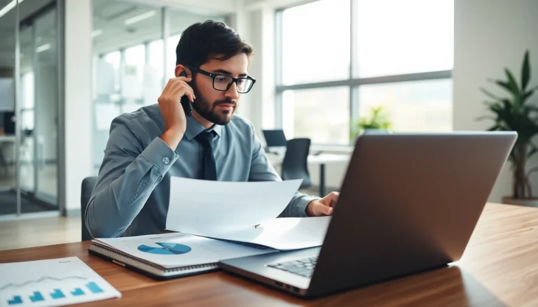 Headhunter IT reviewing resumes in a professional setting highlighting recruitment analytics.