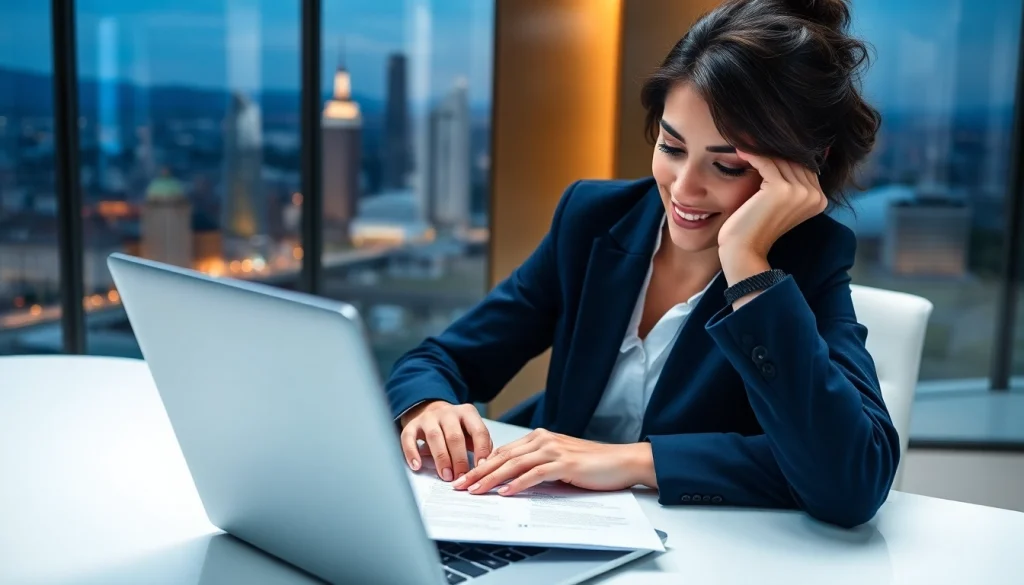 Headhunter Schweiz in moderner Büroumgebung mit Laptop und Bewerbungsunterlagen