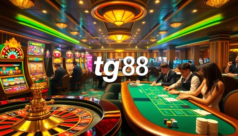 Experience thrilling gameplay at tg 88 casino with elegant tables and vibrant slot machines.
