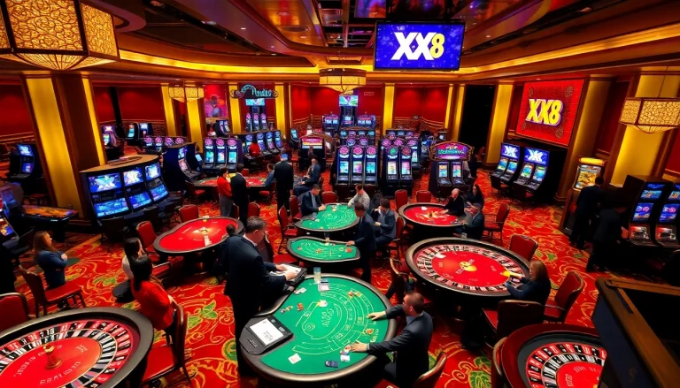 Players experiencing high-stakes gaming at XX 88 casino, showcasing diverse gambling activities.