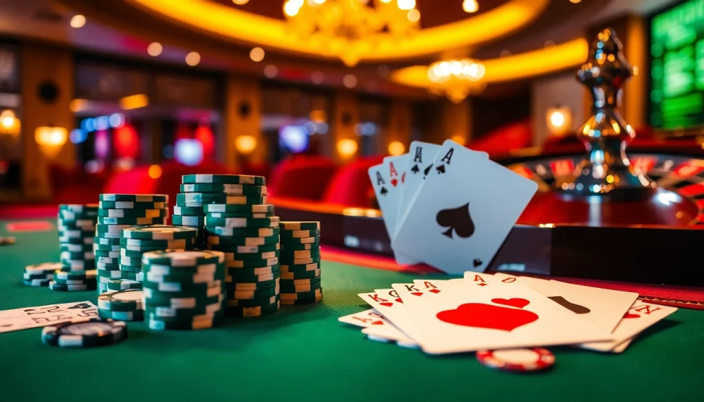 Engage in high-stakes action at https://f8bet.dental/ with vibrant poker tables and glowing roulette wheels.