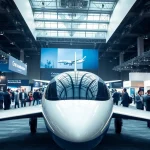 Indaero aircraft showcased at an aviation exhibition, demonstrating cutting-edge technology.