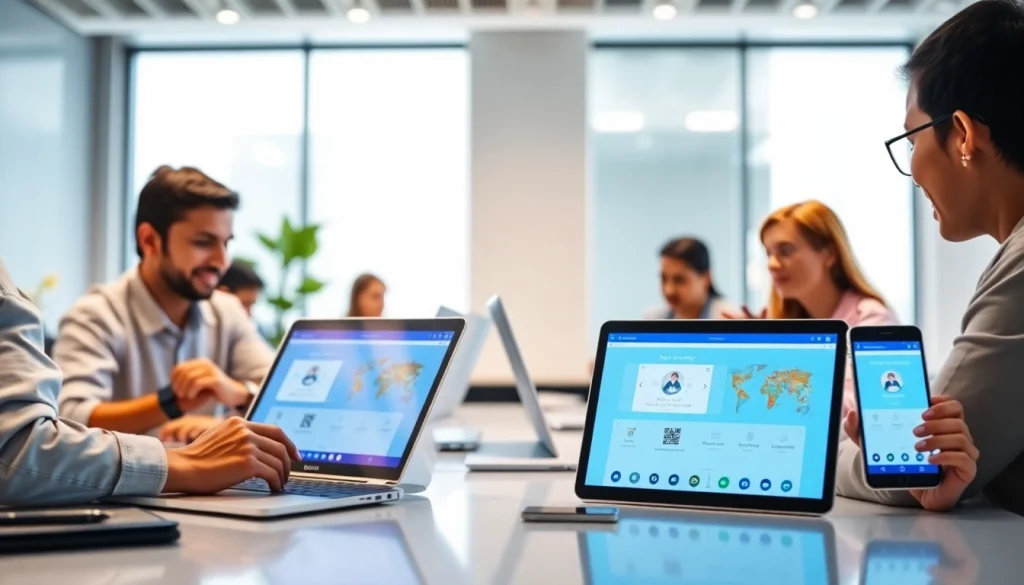 在现代工作空间中，快连官网应用在多台设备上展示。