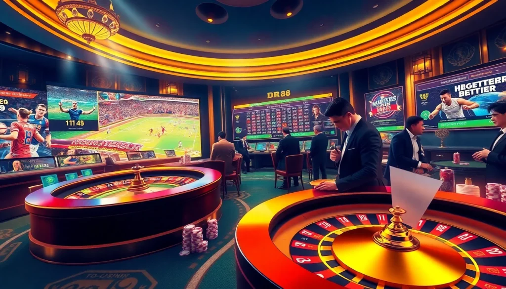 Dynamic online sports betting experience at DR88 showcasing excitement and winning potential.