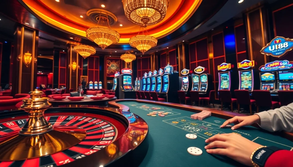 Experience the excitement of UU88 casino with vibrant slot machines and engaging poker action.