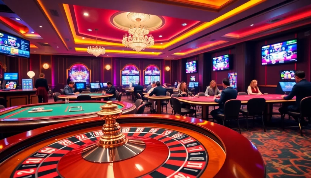 F168 online gamblers enjoying an exhilarating game night at a prestigious casino.