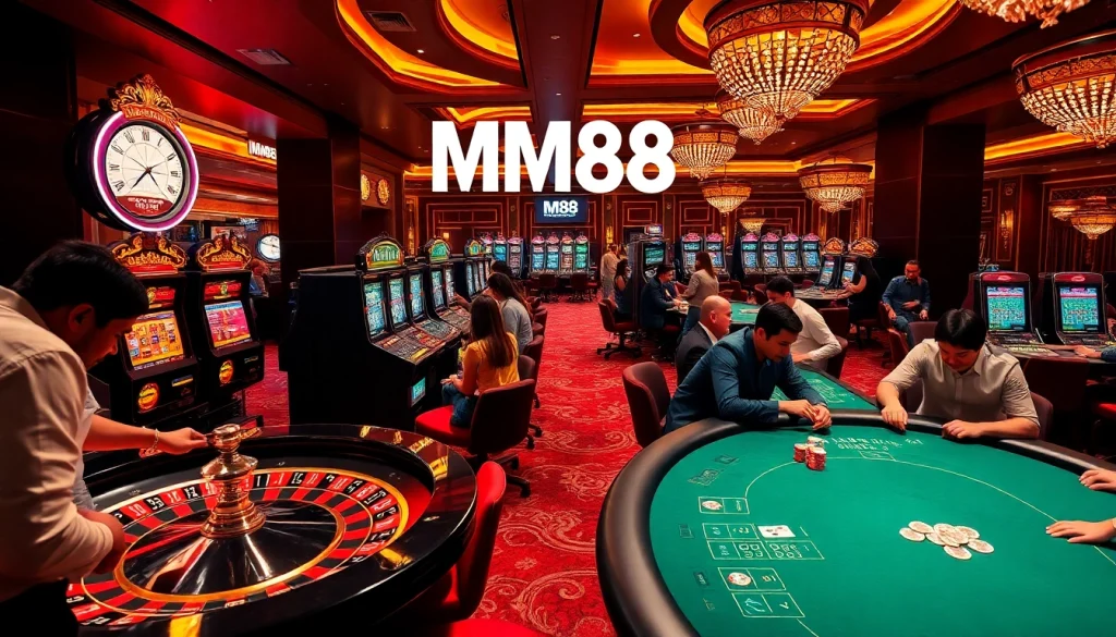 Experience thrilling action at MM88 casino with players enjoying roulette and poker.