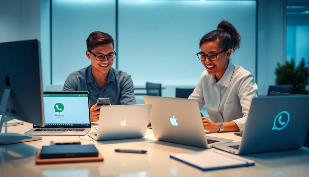 在现代工作场景中使用 WhatsApp Web 与专业人士互动。
