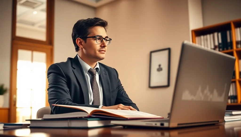 Recht und Finanzen Ratgeber: Financial advisor discussing strategies with client in a professional office.