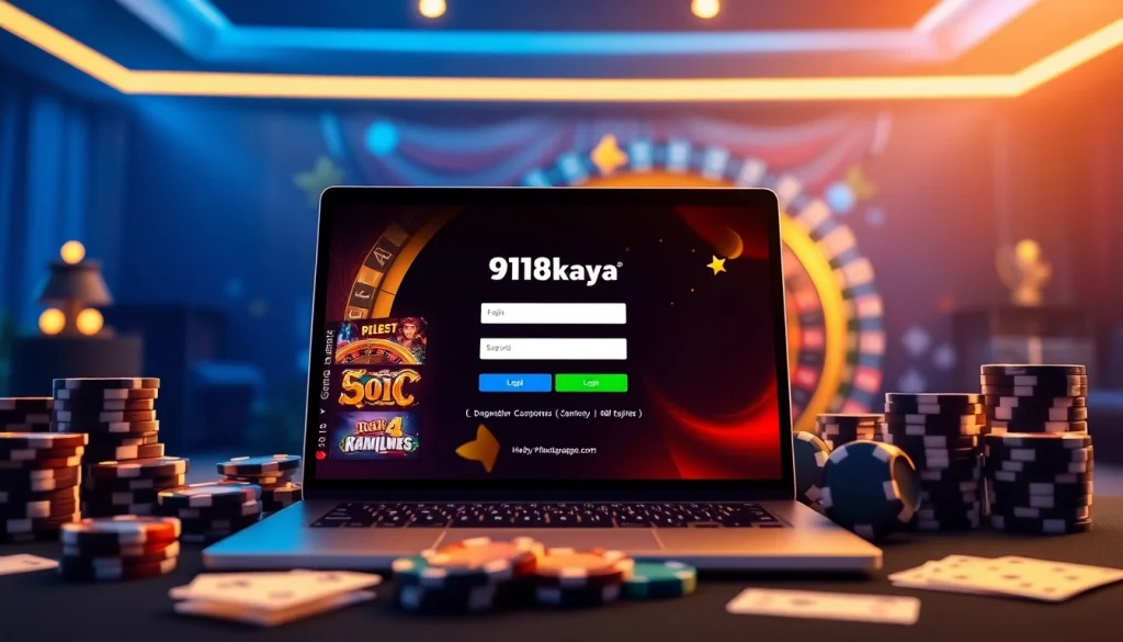 Engage with the 918kaya Login for a premier online gambling experience, featuring vibrant slot games and poker elements.