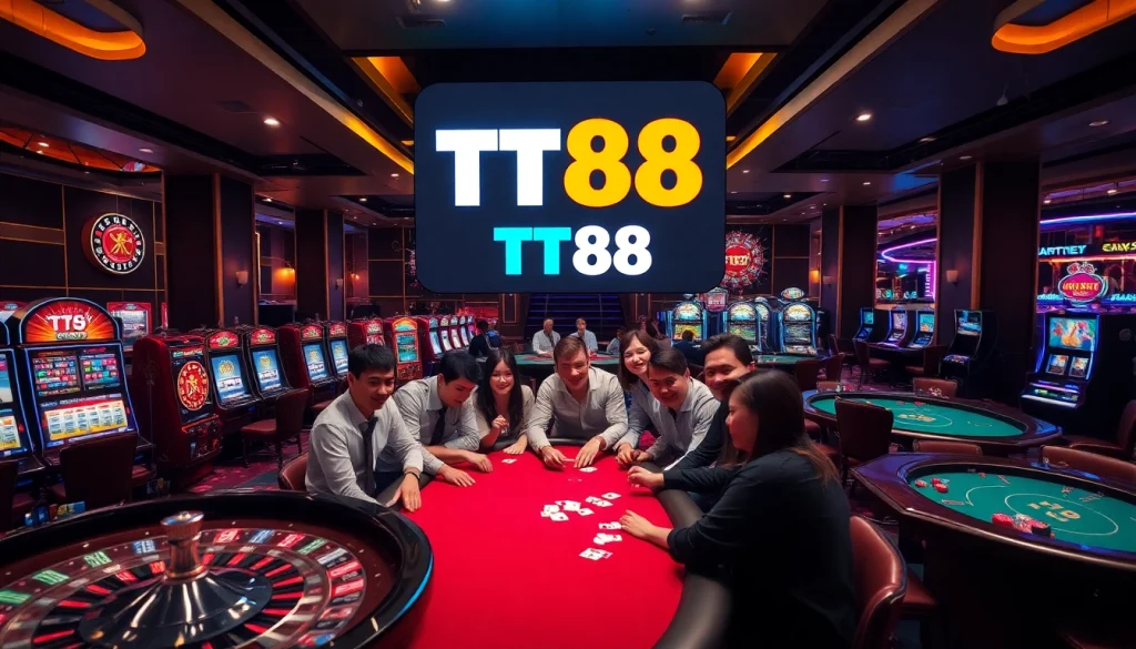 Experience the excitement of gaming at TT88 with vibrant casino visuals showcasing thrilling action.