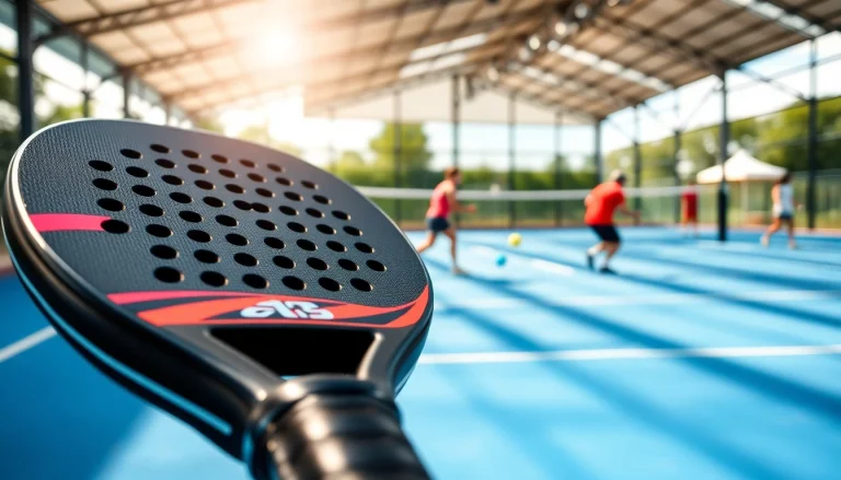 Padelschläger in Aktion, präsentiert mit dynamischem Design und sportlicher Energie.