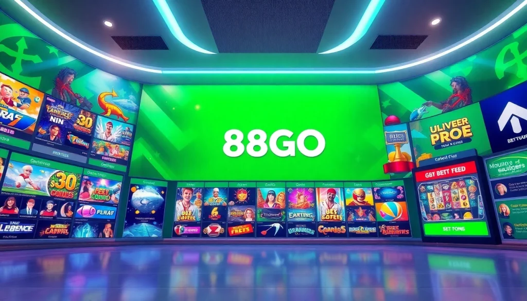 Explore the interactive and vibrant 88GO online betting platform showcasing various gaming options.